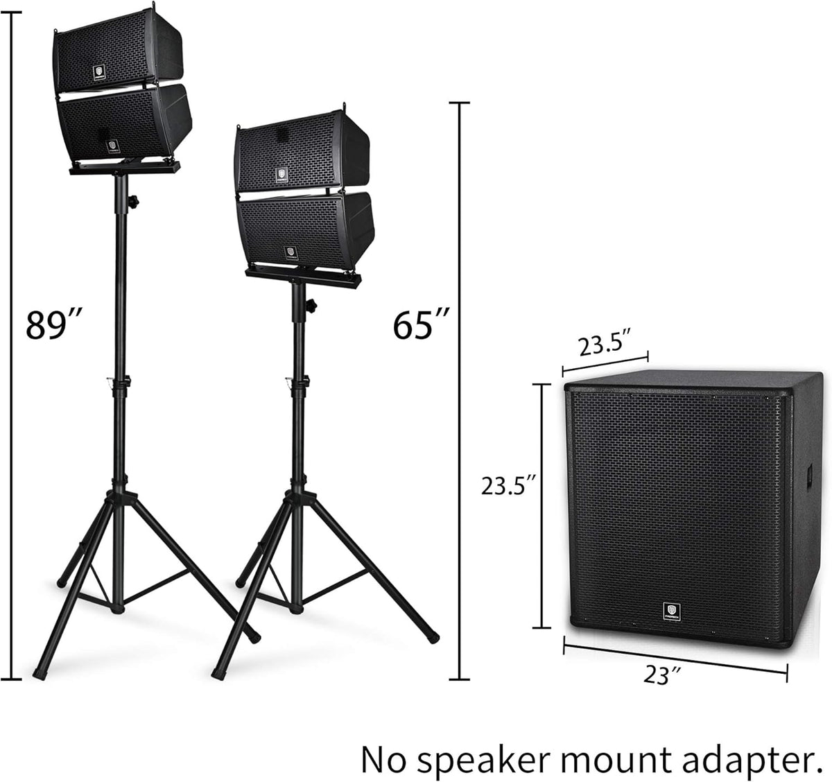 18-inch 4000W Stereo PA Speaker System with Active Subwoofer N30091