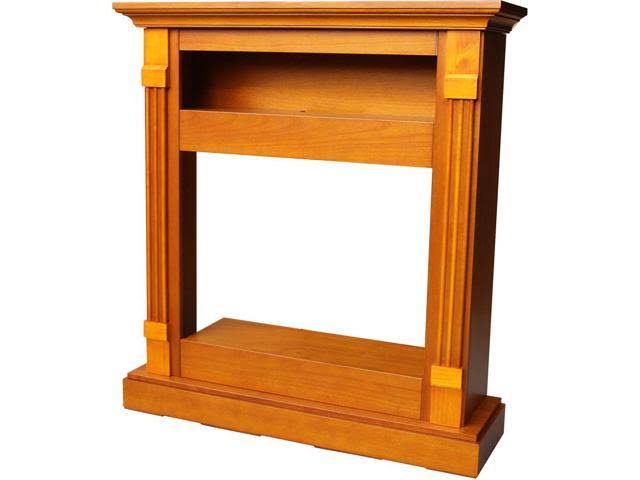 White Fireplace Mantel with Electronic Fireplace Insert O846557