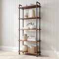 5-Tier Pine and Metal Etagere Bookcase I3184