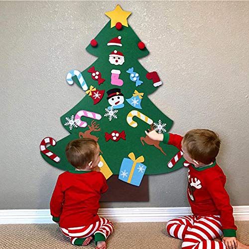 3.2FT Felt Christmas Tree with 30 Detachable Ornaments H298735