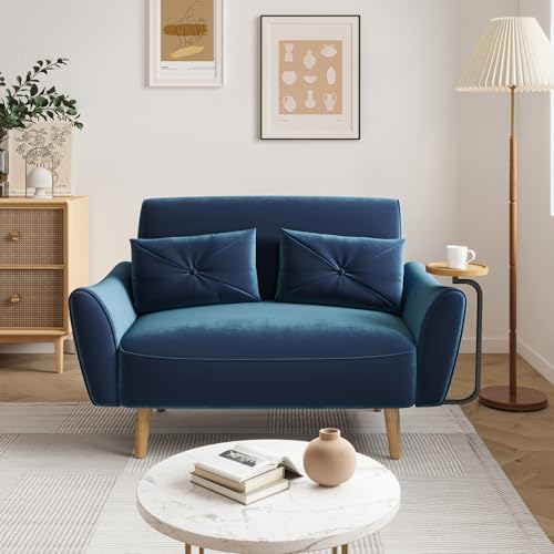 Blue Velvet Loveseat Sofa M84342