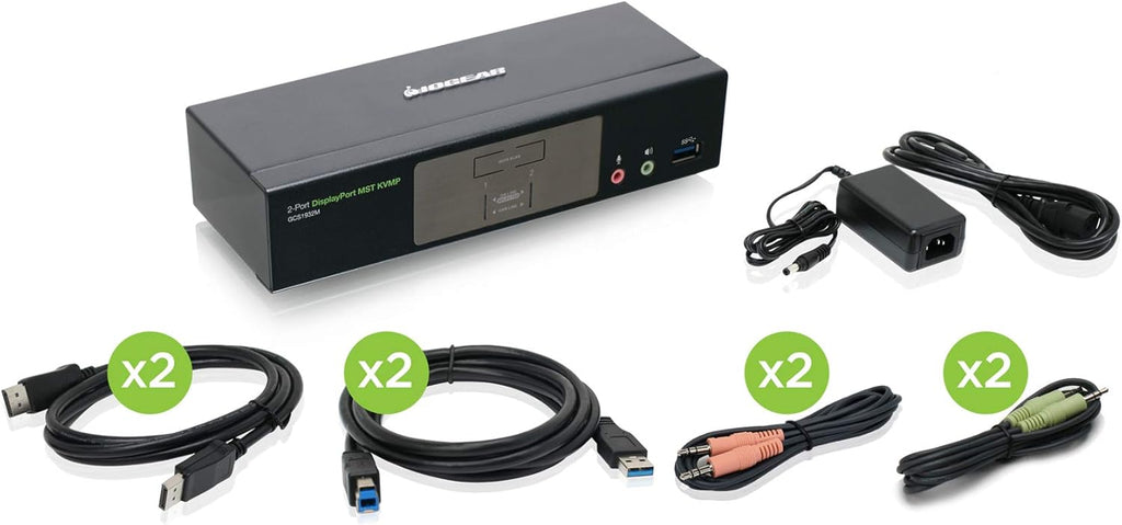 2-Port 4K DisplayPort KVMP Switch with HDMI and DisplayPort Out USB 3.0 and RS-232 I661423