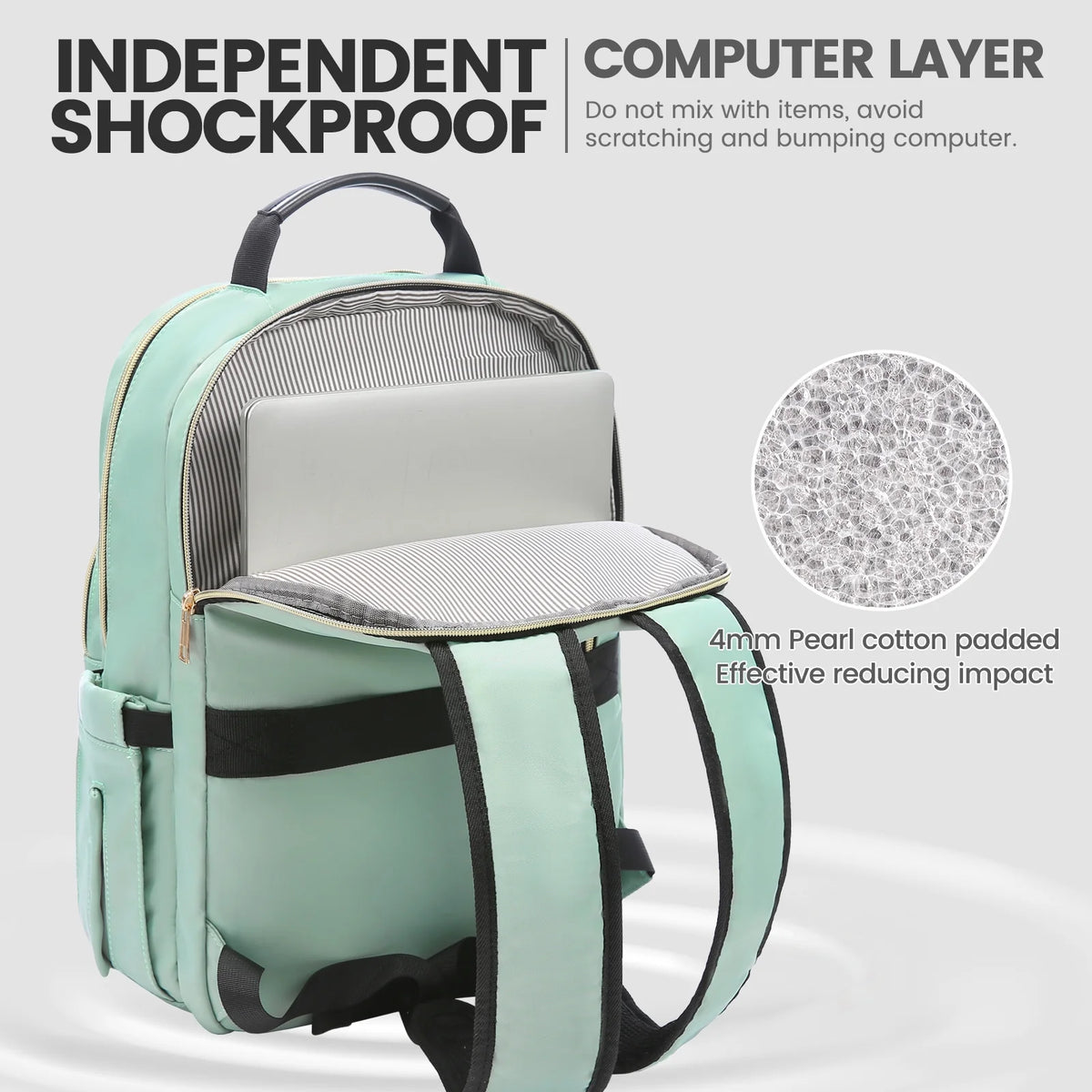 15.6" Quilted Laptop Backpack with USB D62765