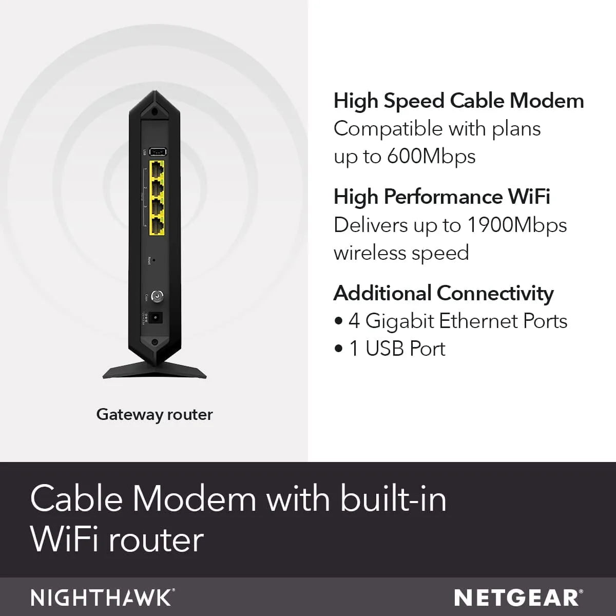 Refurbished AC1900 WiFi Cable Modem Router X152671