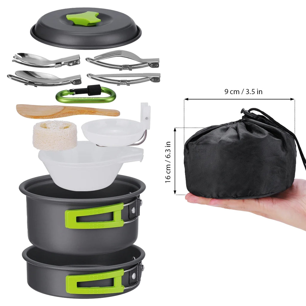 15 Pcs Non Stick Camping Cookware Set G1536
