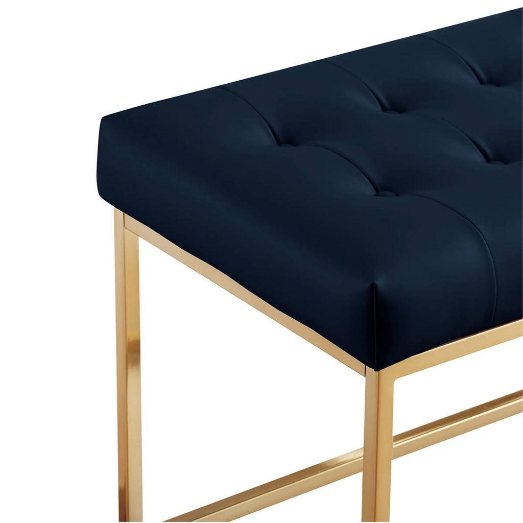 Tufted PU Leather Bench Metal Frame G63700