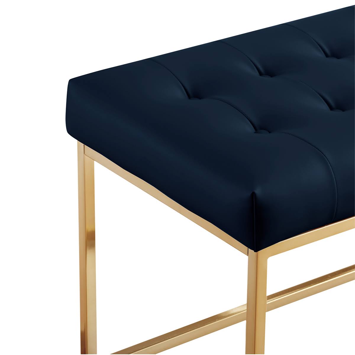 Tufted PU Leather Bench Metal Frame G63700