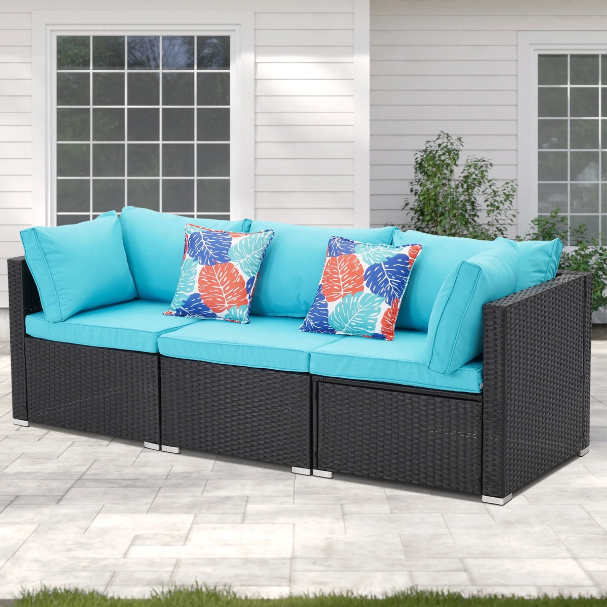 3 Pcs Beige Outdoor Patio Sofa Set T60368