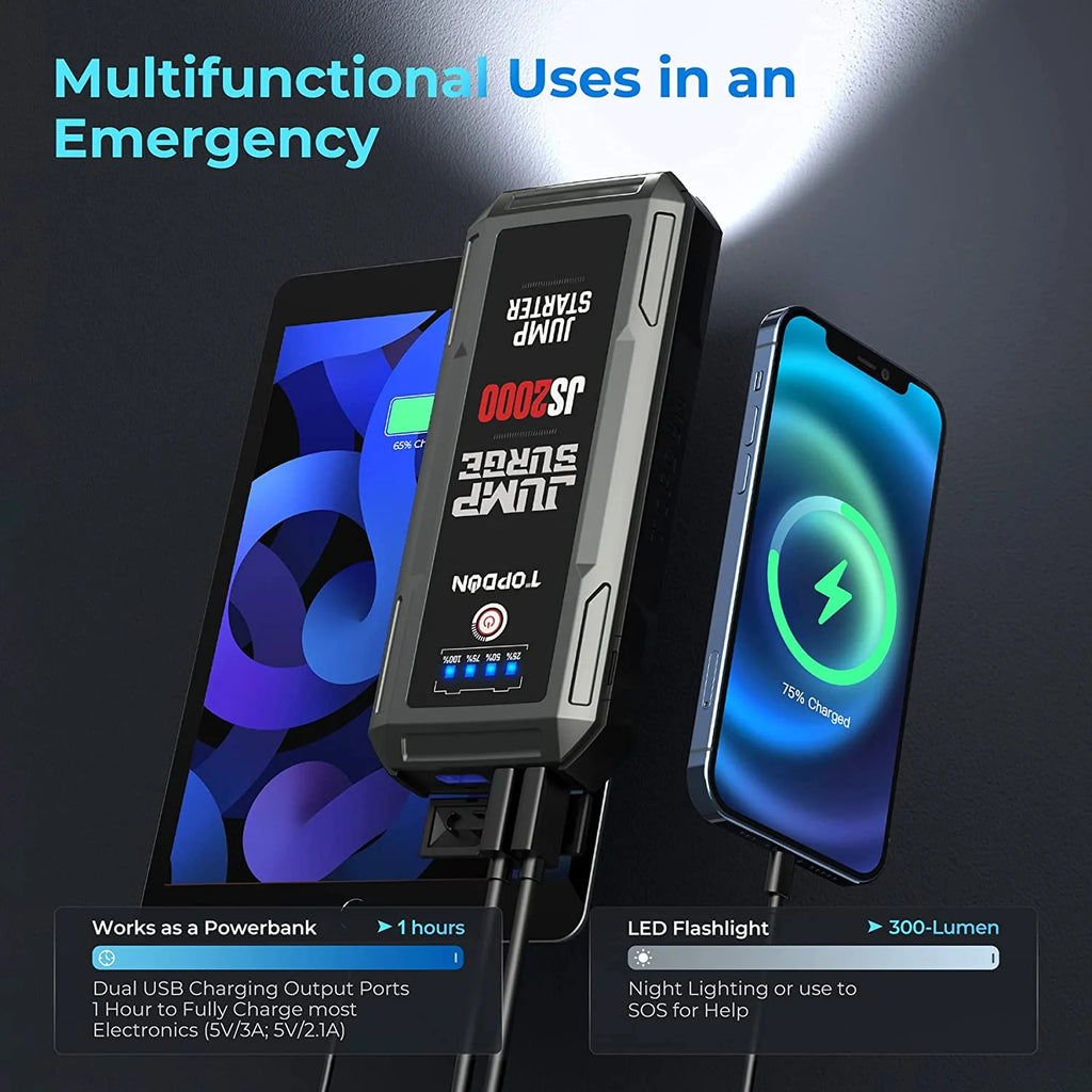 16000mAh 2000A Peak Portable Car Battery Booster Y50247