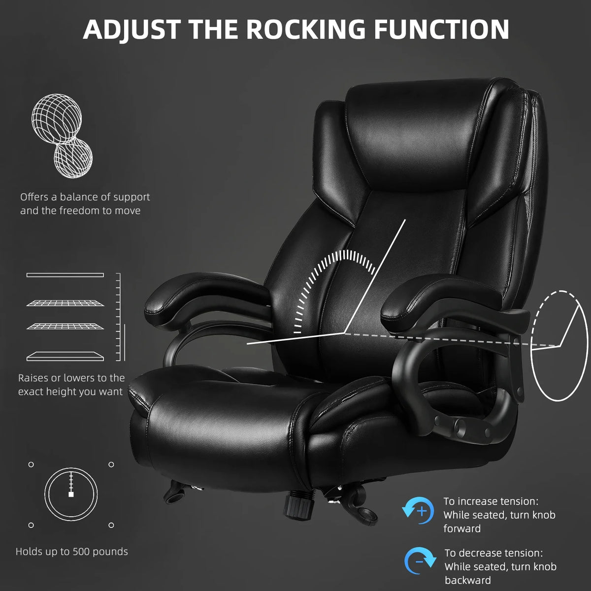 Heavy Duty Big and Tall Office Chair 500lbs W80506