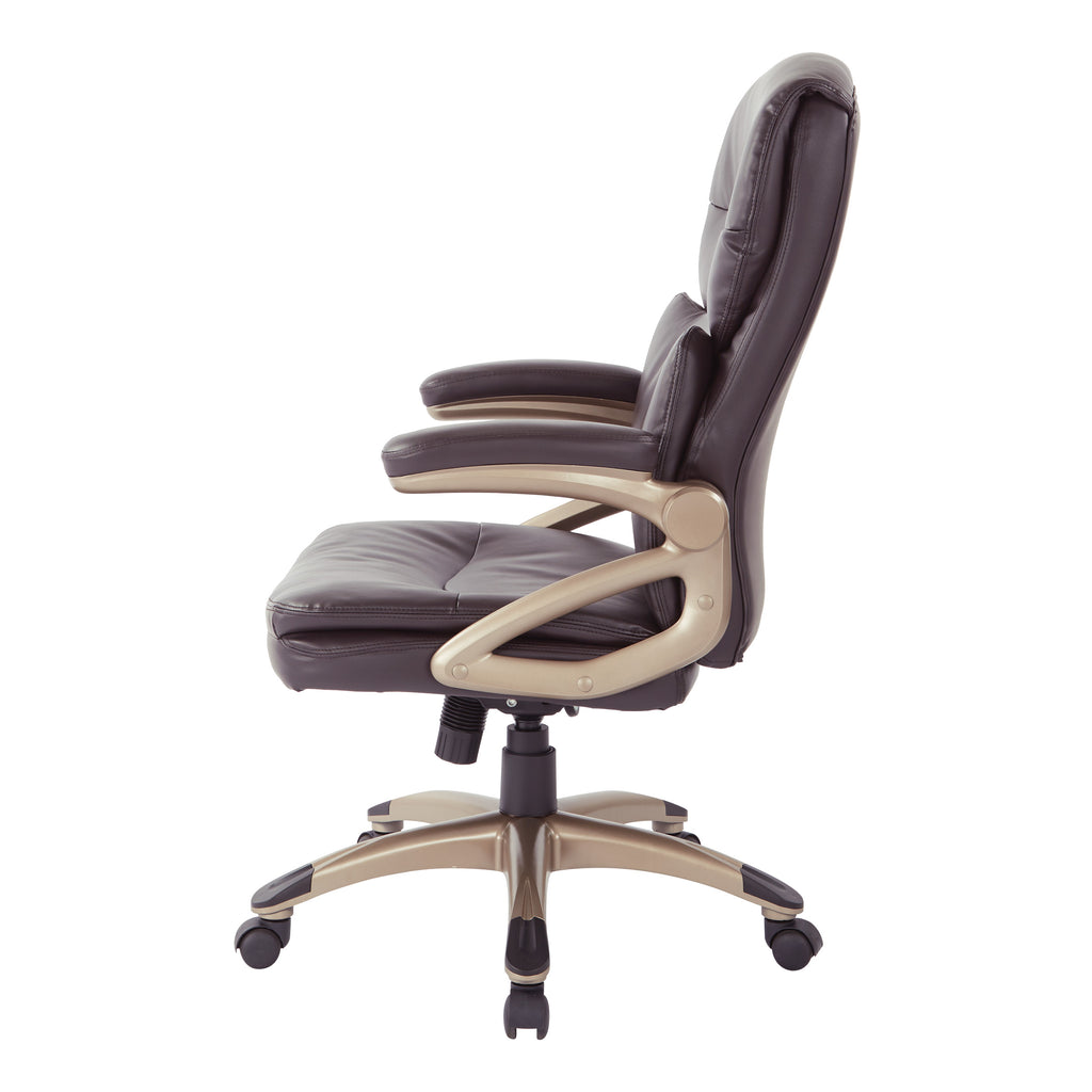 High Back Executive Chair with Espresso Bonded Leather T88653