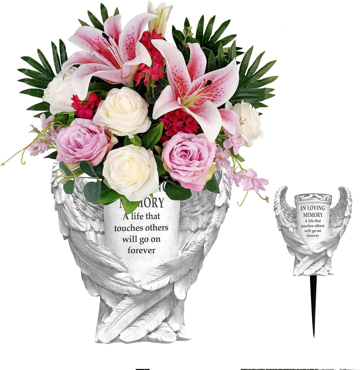 Grave Vase with Angel Wings U937