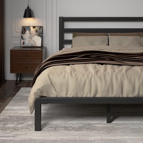 Black Full Size Metal Platform Bed Frame F977225