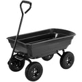 Black Steel Frame Utility Cart with 600 Pound Capacity and 10 Inch Tires H40224