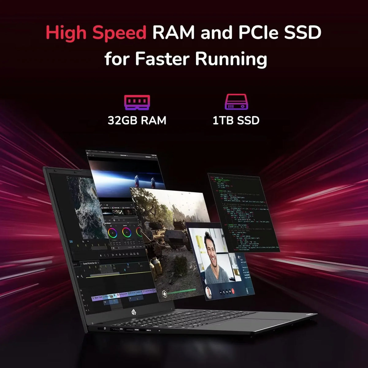 15.6" IPS FHD Gaming Laptop 8 Cores AMD Ryzen 7 6800H 16GB DDR5 RAM 1TB SSD AMD Radeon 680M GPU Blue G299