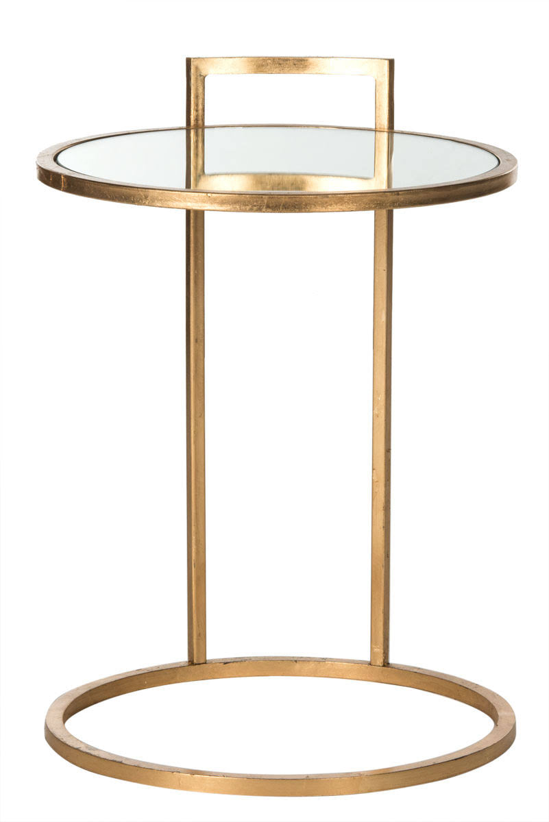 Round Gold Leaf End Table H499657