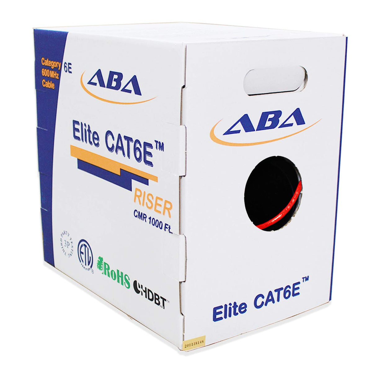 Blue 1000ft UTP 24AWG Solid Bare Copper CAT6E Riser Ethernet Cable C431