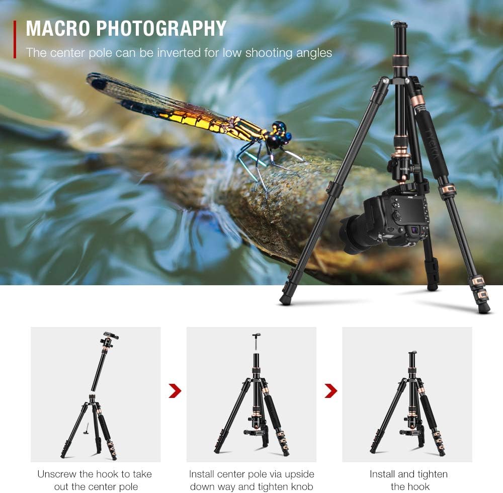Lightweight Aluminum 56” Camera Tripod with 360 Degree Ball Head L115