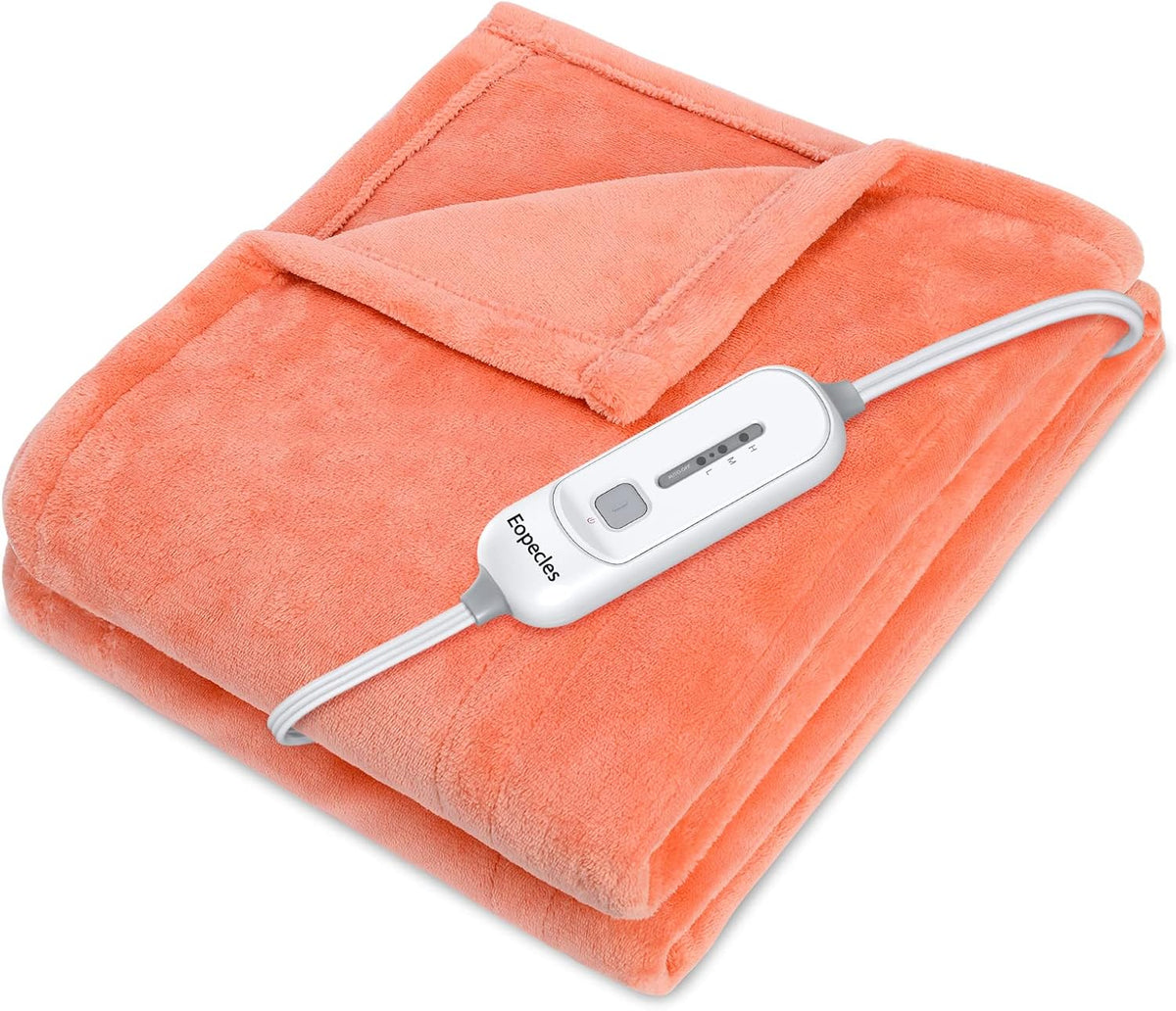 Pink 50x60 Inch Reversible Flannel Heated Throw C320