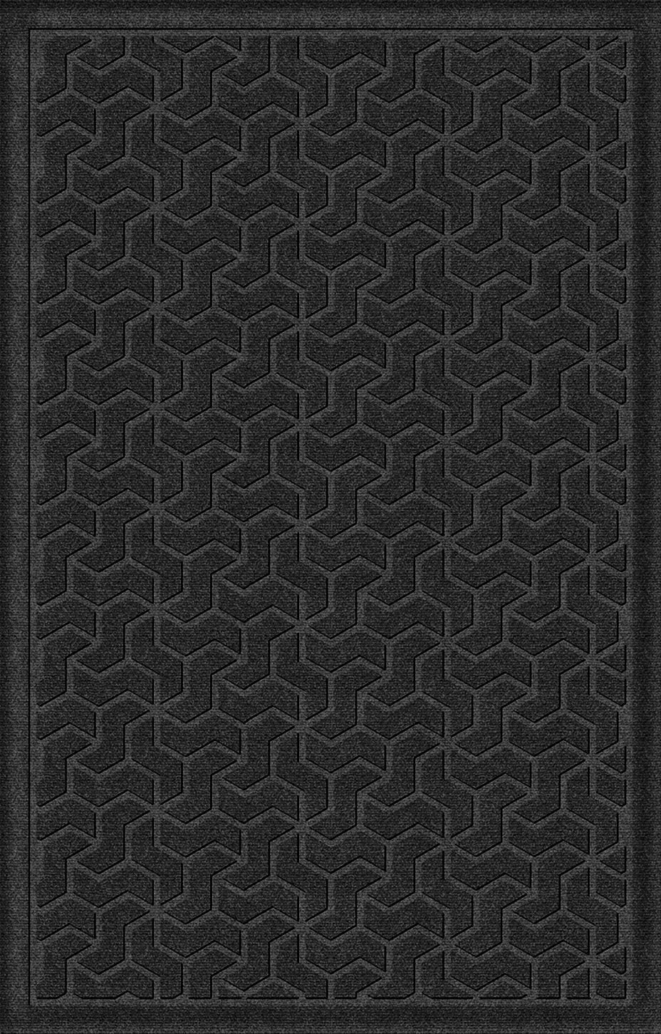 Red Black 3' x 5' Entrance Floor Mat with Gripper Backing Y8017