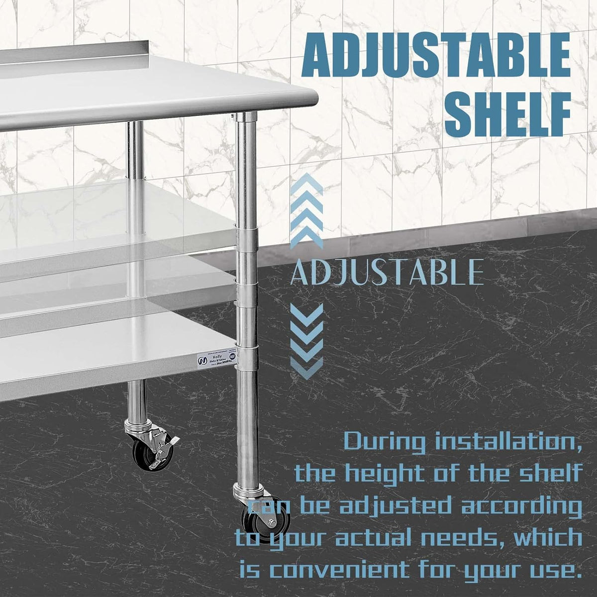 Stainless Steel Table 24 x 48 Inches with Caster Wheels T934114