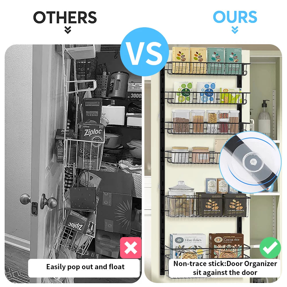 6-Tier Adjustable Metal Over The Door Pantry Organizer T5023