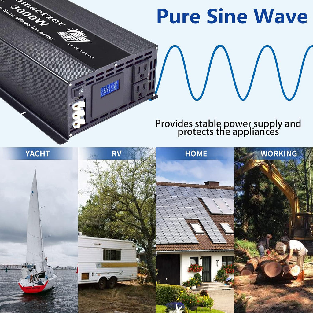3000w 24v Pure Sine Wave Power Inverter with Dual US Outlet J86502