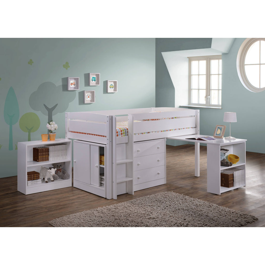 White Wood Loft Bunk Bed N792705