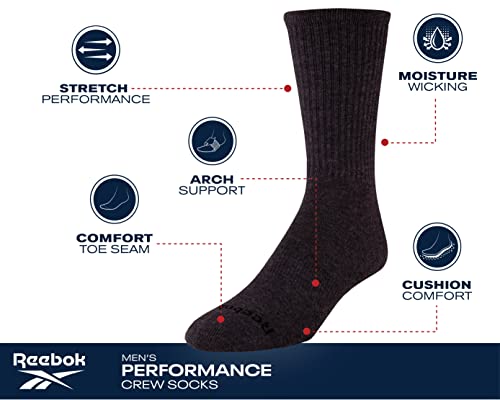 Men's Athletic Cushion Crew Socks (10 Pack) U187796