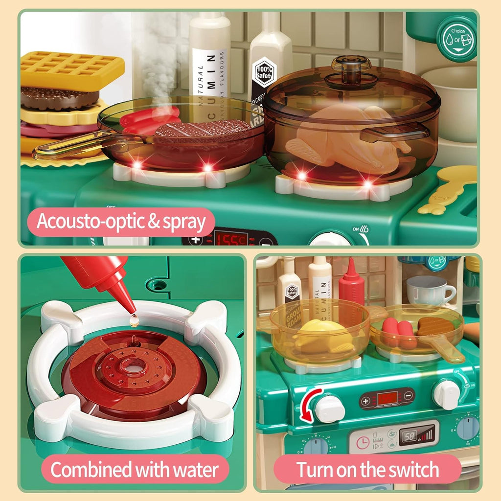 50 Pcs Kitchen Playset with Chef's Uniform, Green Y50166