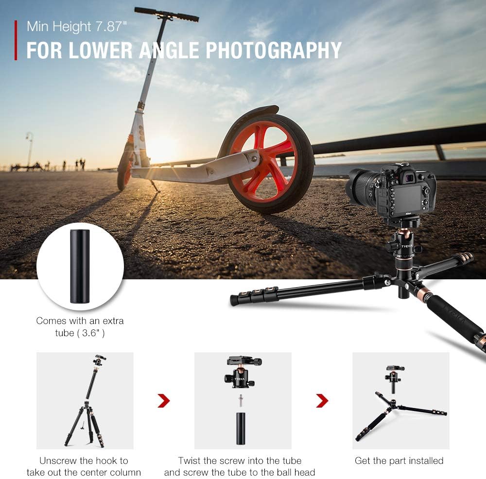 Lightweight Aluminum 56” Camera Tripod with 360 Degree Ball Head L115