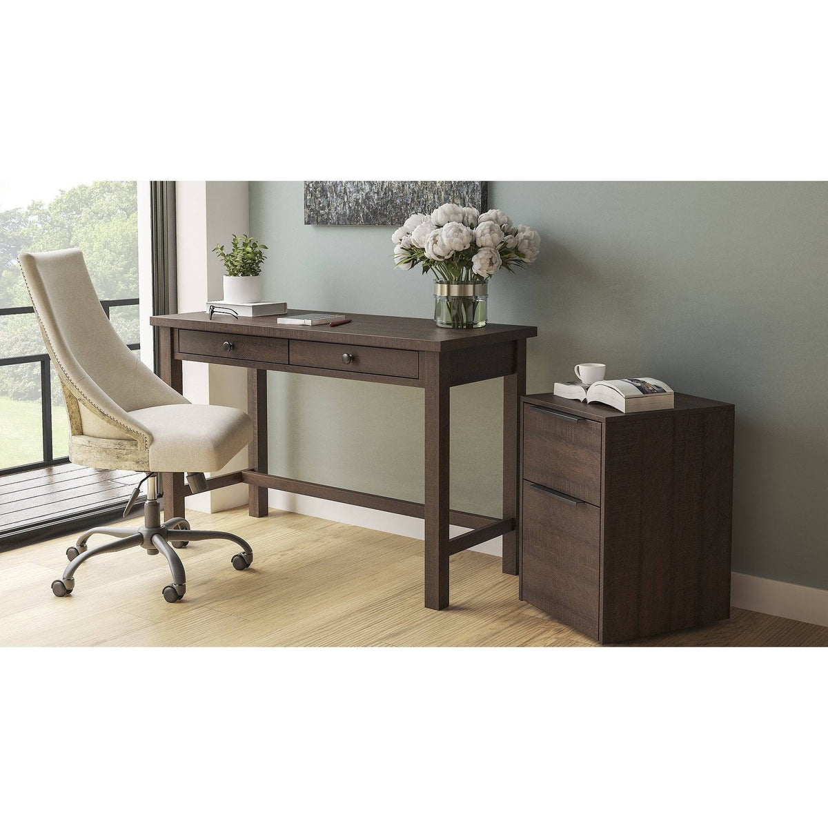 Warm Brown Home Office Desk V646978