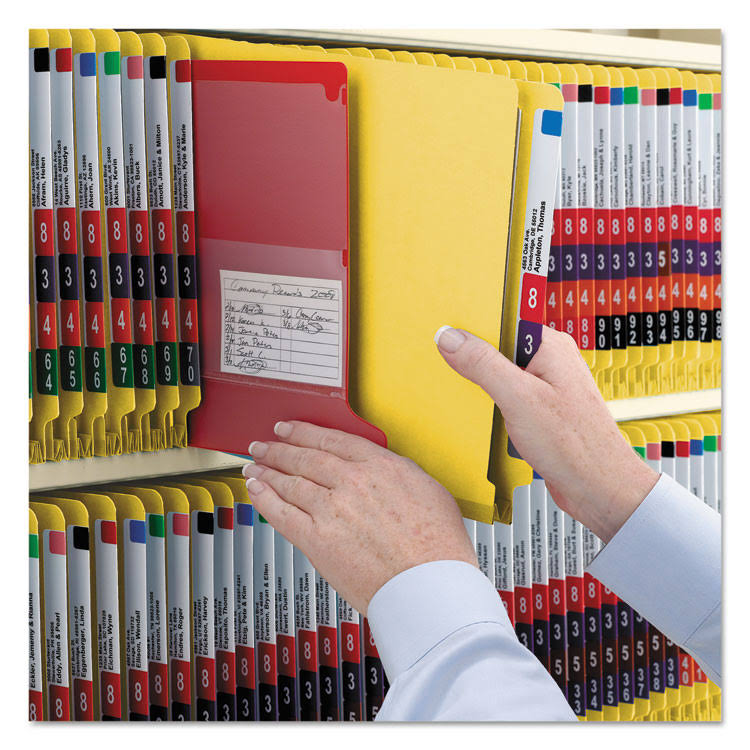 End Tab Classification Folders, Legal Size, 2 Dividers, Yellow, 10/Box Q1985