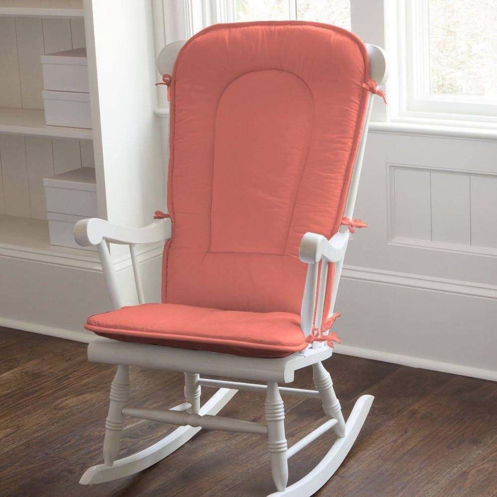 Solid Coral Rocking Chair Pad P1596