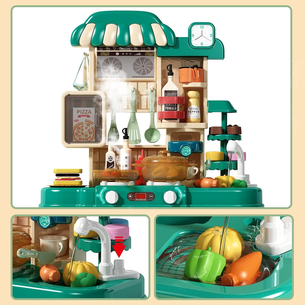 50 Pcs Kitchen Playset with Chef's Uniform, Green Y50166
