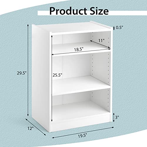 Black 3 Shelf Bookcase with Adjustable Shelves L8531