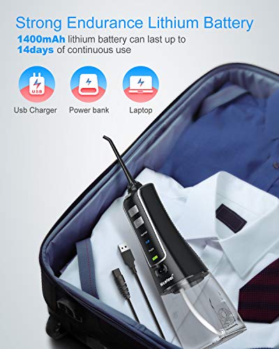 300ML Portable USB Rechargeable Water Flosser with 4 Jet Tips L3300