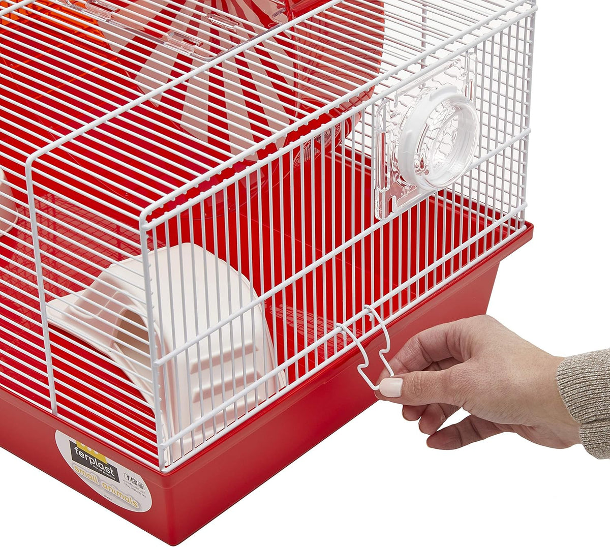 Modular Hamster Cage with 11.75-Inch Exercise Wheel, 19.7L x 13.8W x 9.8H Inches O7022