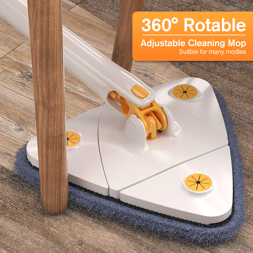 360° Adjustable Rotatable Triangle Cleaning Mop with Push-Pull Squeezing, Dry & Wet Mop M186508