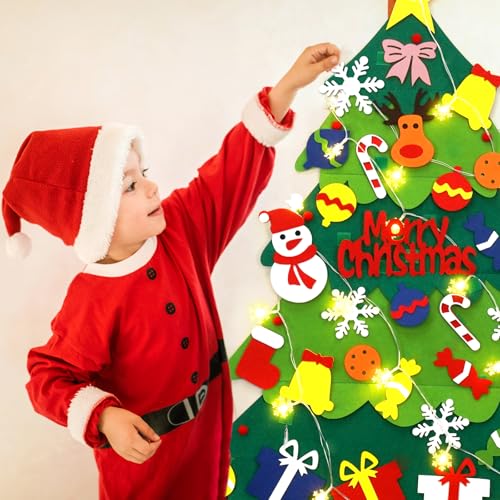 3.2FT Felt Christmas Tree with 30 Detachable Ornaments H298735