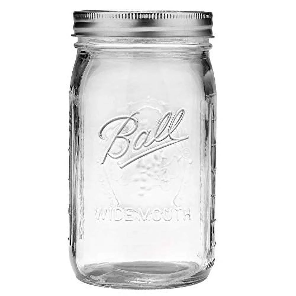 Wide Mouth Quart 32-Ounces Mason Jar with Lid and Band F792508
