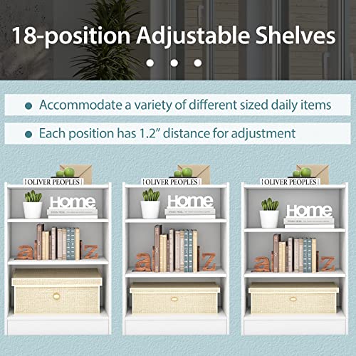 Black 3 Shelf Bookcase with Adjustable Shelves L8531