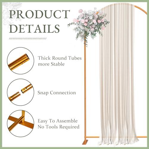 7.2FT Gold Metal Arch Backdrop Stand X163015