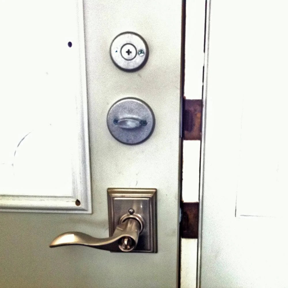 Mechanical Pushbutton Auxiliary Lock with Thumbturn 1 in. Deadbolt & 2.75 in. Backset Satin Chrome Q999753