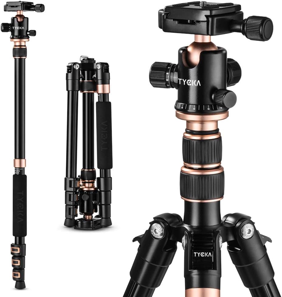 Lightweight Aluminum 56” Camera Tripod with 360 Degree Ball Head L115