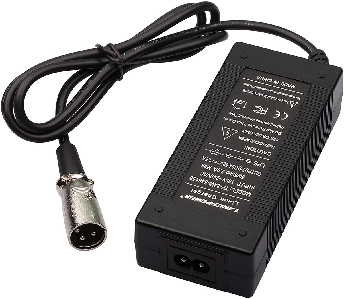 48V 54.6V 1.5A Electric Bike Charger 3-pin XLR Male Plug for 13S Lithium V9810