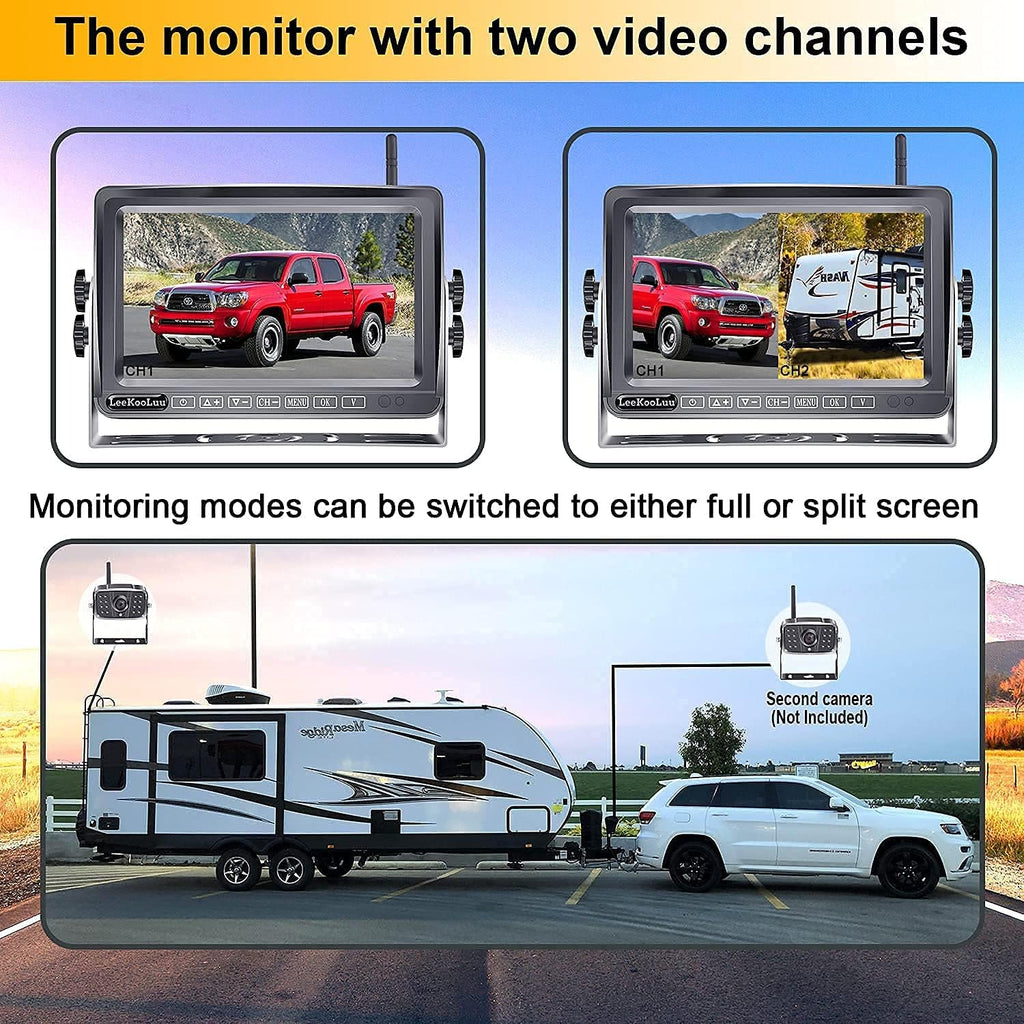 Wireless HD 1080P Backup Camera 7 Inch Monitor Rear View System K31134