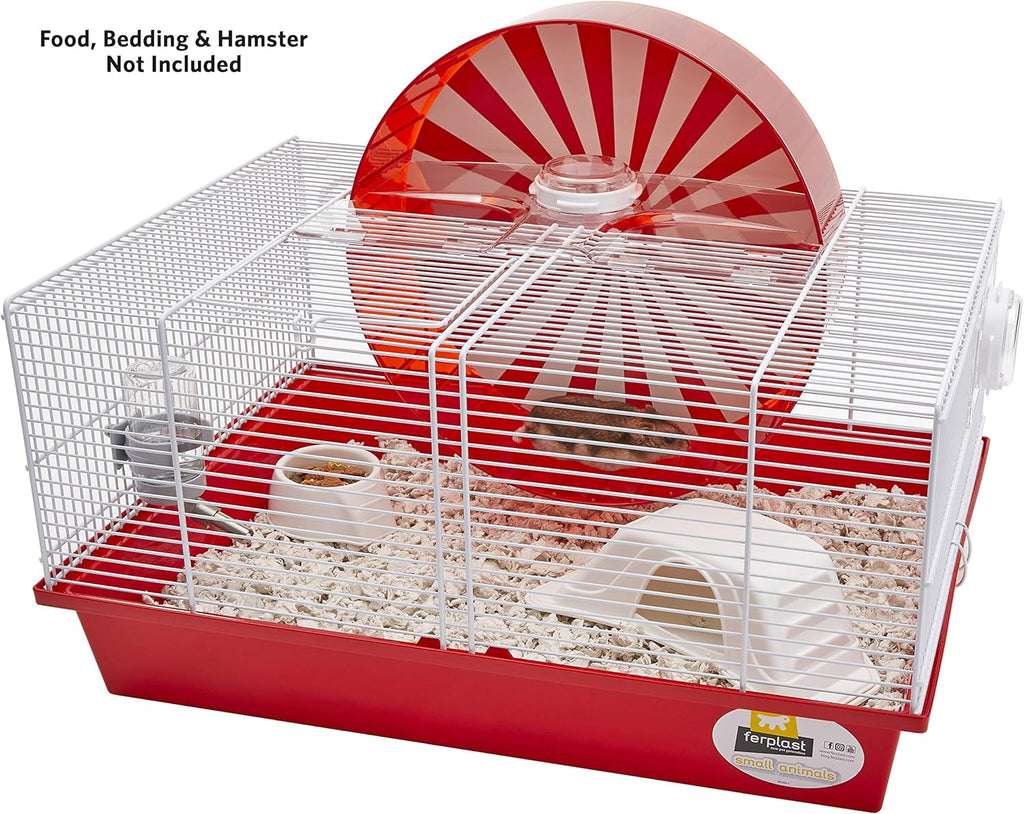 Modular Hamster Cage with 11.75-Inch Exercise Wheel, 19.7L x 13.8W x 9.8H Inches O7022