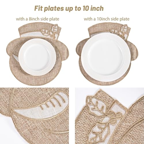 Set of 4 Burlap Christmas Placemats I150491