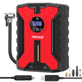 Dual-Power Cordless Tire Inflator Portable Air Compressor, 150PSI 12V Car DC Electric Air Pump with Digital Pressure Gauge N143